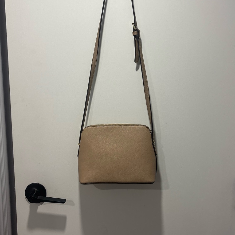 Kate Spade New York Crossbody Bag Beige Saffiano Leather - Picture 5 of 12